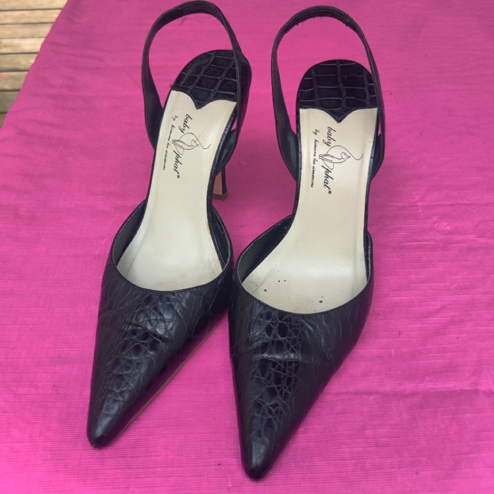 Baby Phat by Kimora Lee Simmons Leather Stilettos Leopard Pattern Slingback 8.5B